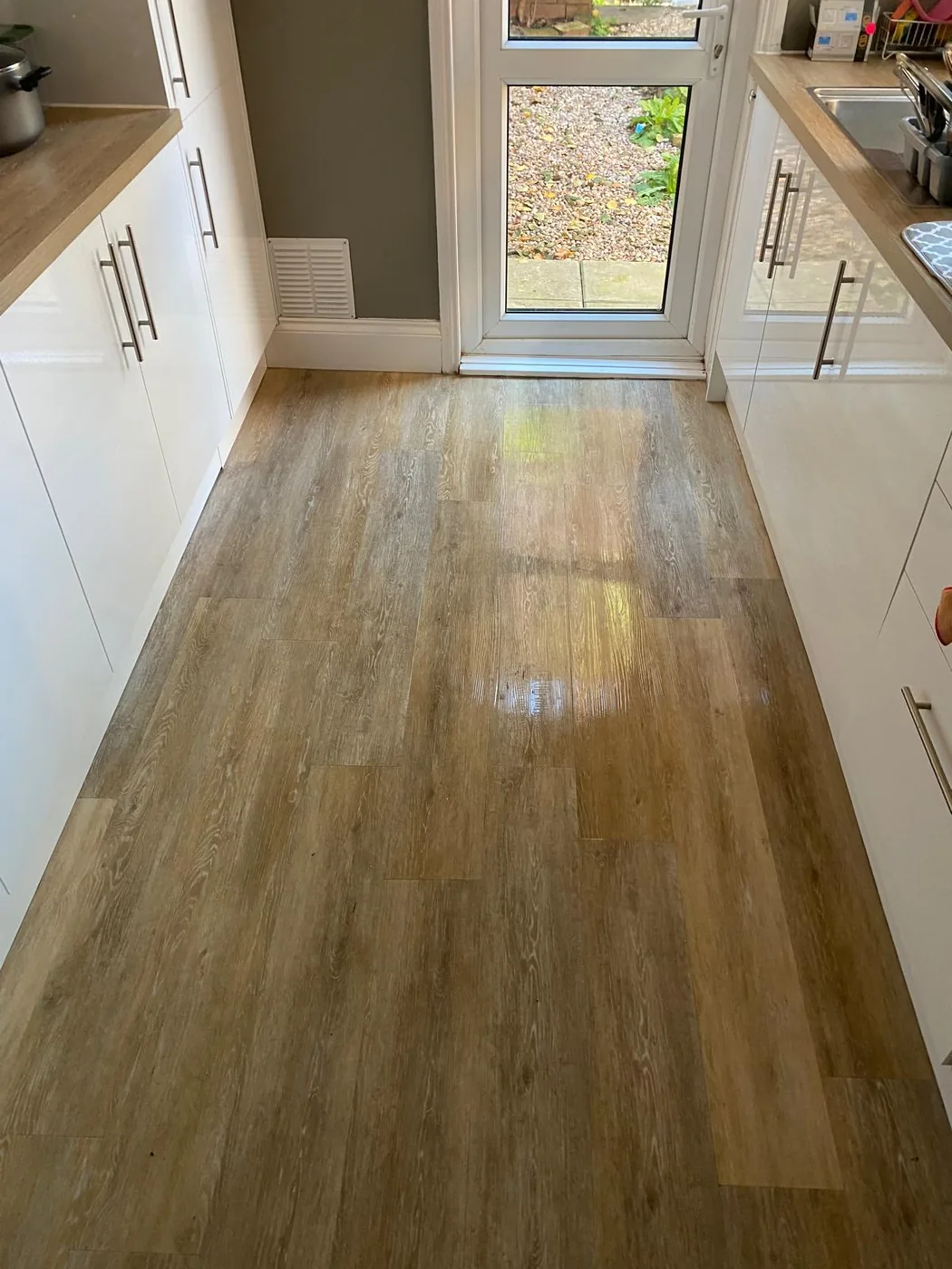 Kitchen floor after a deep clean